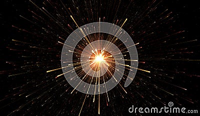Glowing lights, particle explosion Stock Photo