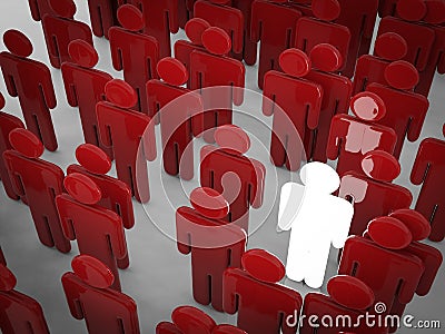 Glowing man with differentiate concept Stock Photo