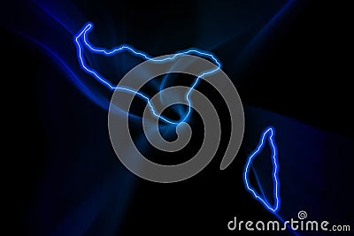 Glowing Map of Tonga, modern blue outline map Stock Photo