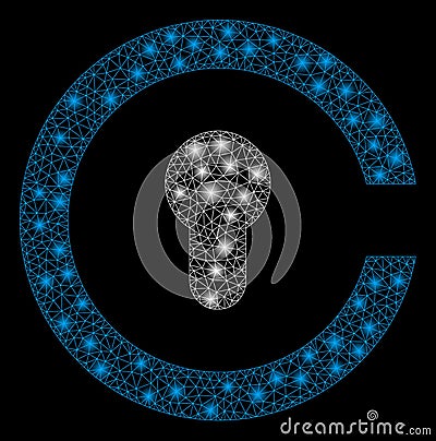 Flare Mesh Network Keyhole with Flash Spots Vector Illustration