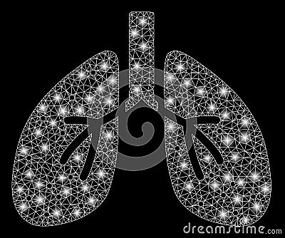 Flare Mesh Carcass Lungs with Flare Spots Vector Illustration