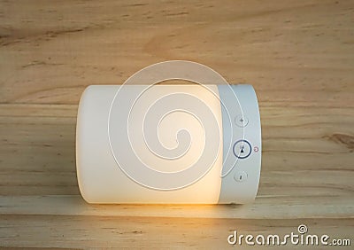 Glowing modern wireless speaker with light function for music player Stock Photo