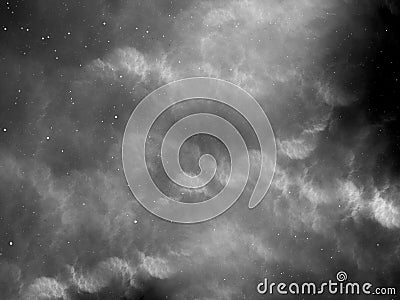 Glowing nebula black and white effect Stock Photo