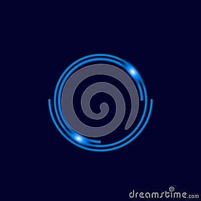 Glowing blue circle Vector Illustration