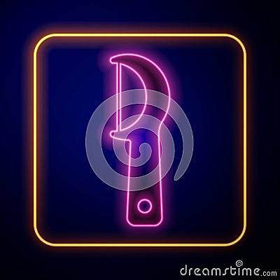 Glowing neon Dental floss icon isolated on black background. Vector Vector Illustration
