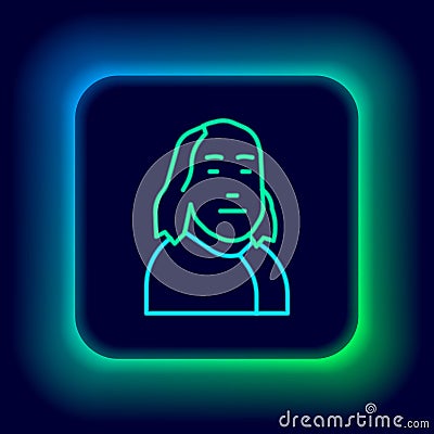 Glowing neon line Benjamin Franklin icon isolated on black background. Colorful outline concept. Vector Vector Illustration