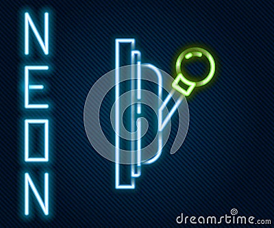 Glowing neon line Electrical panel icon isolated on black background. Switch lever. Colorful outline concept. Vector Vector Illustration