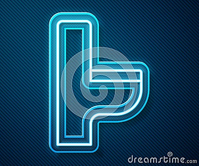 Glowing neon line Toilet bowl icon isolated on blue background. Vector Vector Illustration