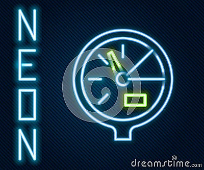 Glowing neon line Water meter icon isolated on black background. Colorful outline concept. Vector Illustration Vector Illustration