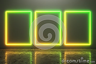 Glowing neon posters Stock Photo