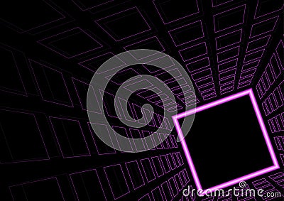 Glowing Neon Square Background Vector Illustration