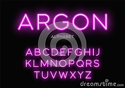 Glowing neon typeface design. Vector alphabet, letters, font, ty Vector Illustration