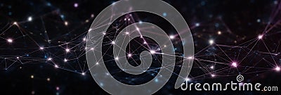 A glowing network of interconnected lines and nodes, symbolizing the complexity and interconnectedness of the digital Stock Photo