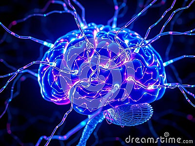A Glowing Neural Network Portrait Intricate Visualization of Artificial Intelligence and Deep Learning Concepts in Stock Photo