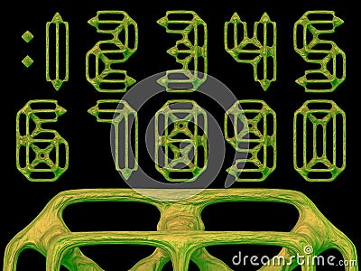 Glowing numbers Stock Photo