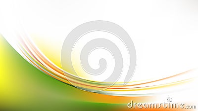 Glowing Orange White and Green Wave Background Illustrator Stock Photo