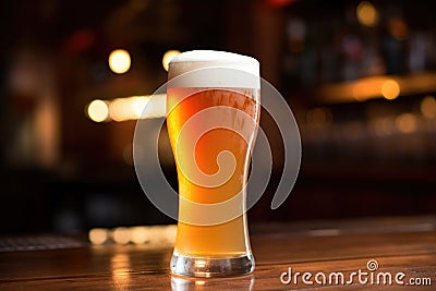 glowing pale ale in a shaker pint glass Stock Photo