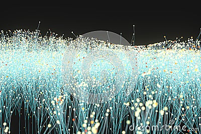Glowing particles and lines,sparkling particles,3d rendering Stock Photo