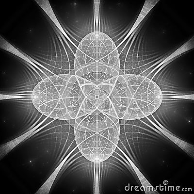 Glowing quantum harmony black and white effect Stock Photo