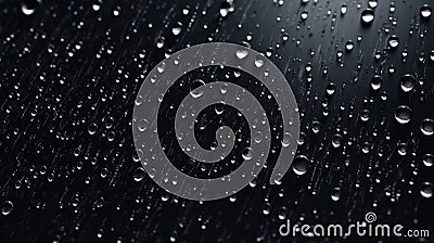 glowing rain droplets on black background Stock Photo