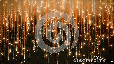 Glowing rain giving particles down, designer background. Stock Photo