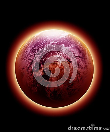 Glowing red earth Stock Photo