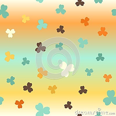 Glowing shamrock pattern. Seamless vector Vector Illustration