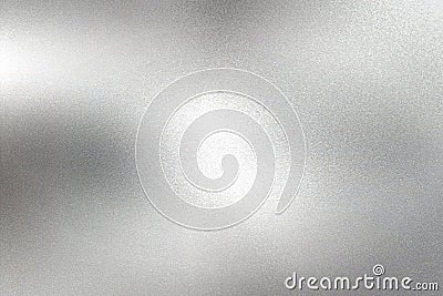 Glowing silver foil paper wall with copy space, abstract texture background Stock Photo