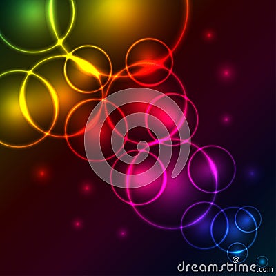 Glowing spectrum bubbles Vector Illustration