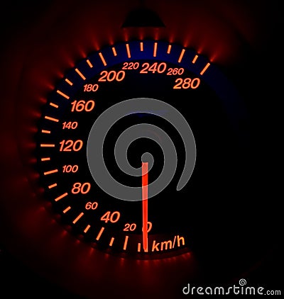 Glowing Speedometer Stock Photo