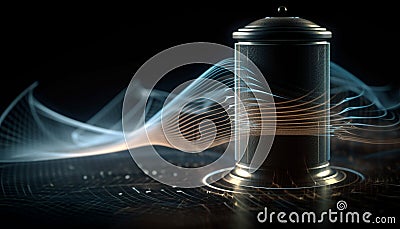 Glowing spiral shapes flow in futuristic medicine design generated by AI Stock Photo