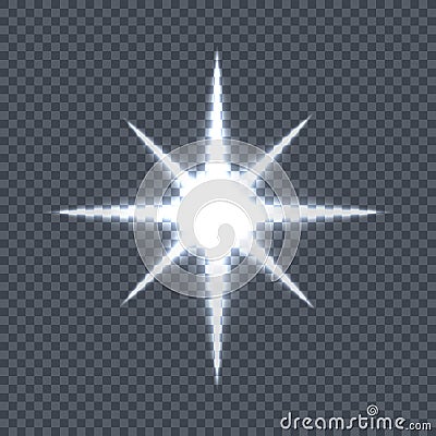 Glowing Star on Transparent Background Vector Vector Illustration