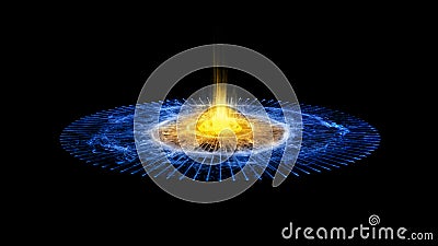 Glowing Stargate Event Horizon Portal. Time Travel, Outer Space Stock Photo