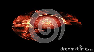 Glowing Stargate Event Horizon Portal. Time Travel, Outer Space, Singularity And Gravitational Waves Concept Stock Photo