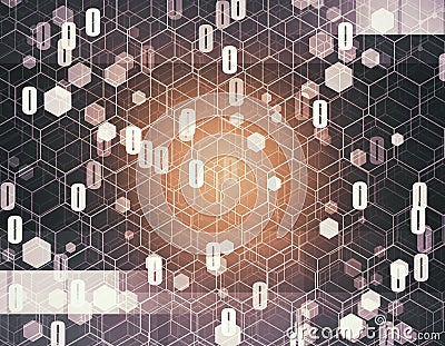 Glowing tech background Stock Photo