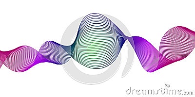 Glowing wave with white background. Shiny moving lines design element. Dark abstract background with glowing wave. Vector Illustration