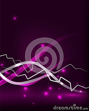 Glowing wavy lines template Vector Illustration