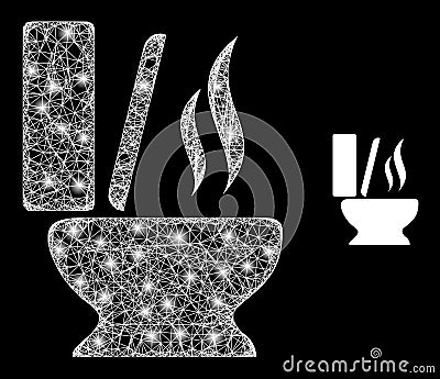 Glowing Web Model Toilet Smell with Colored Lightspots Vector Illustration