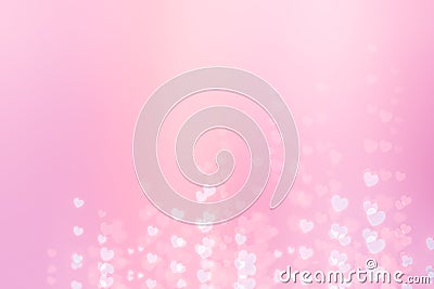 Glowing white hearts with bokeh effect Stock Photo