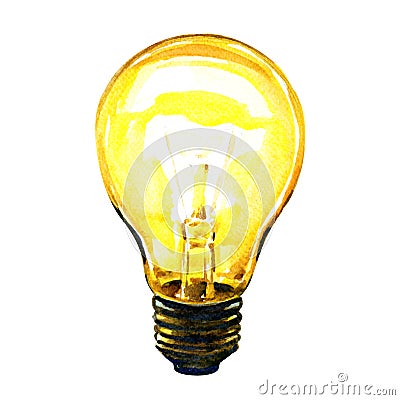 Glowing yellow light bulb idea concept Stock Photo