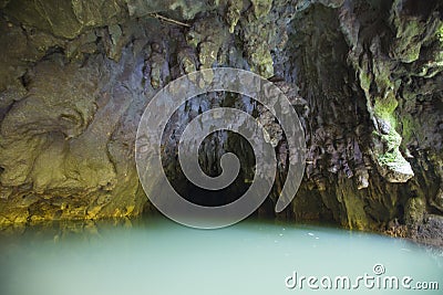 Glowworm Caves in New Zealand Stock Photo