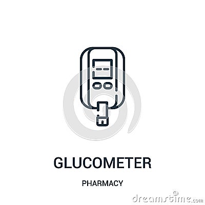 glucometer icon vector from pharmacy collection. Thin line glucometer outline icon vector illustration Vector Illustration