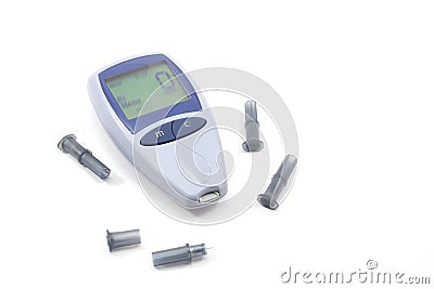 Glucometer with Lancets Stock Photo