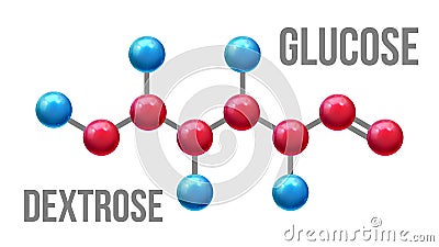 Glucose Dextrose Structure Molecular Model Vector Vector Illustration