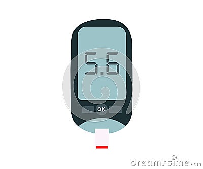 Glucose meter to check blood sugar level logo design. Test Blood Glucose For Diabetes Use as Medicine, diabetes, glycemia. Vector Illustration