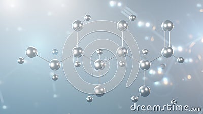 glucose molecular structure, 3d model molecule, monosaccharide, structural chemical formula view from a microscope Stock Photo