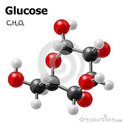 3D model of glucose molecule Vector Illustration