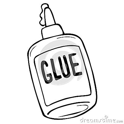 Glue Bottle Adhesive Oozing Sticky Cartoon Illustration