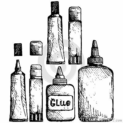 Glue icon set Vector Illustration