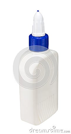 Glue. plastic white bottle isolated on a white Stock Photo
